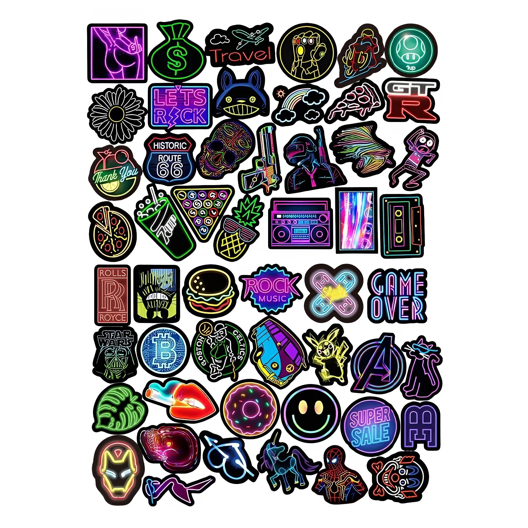 Trendy Neon Style Graffiti Sticker 5