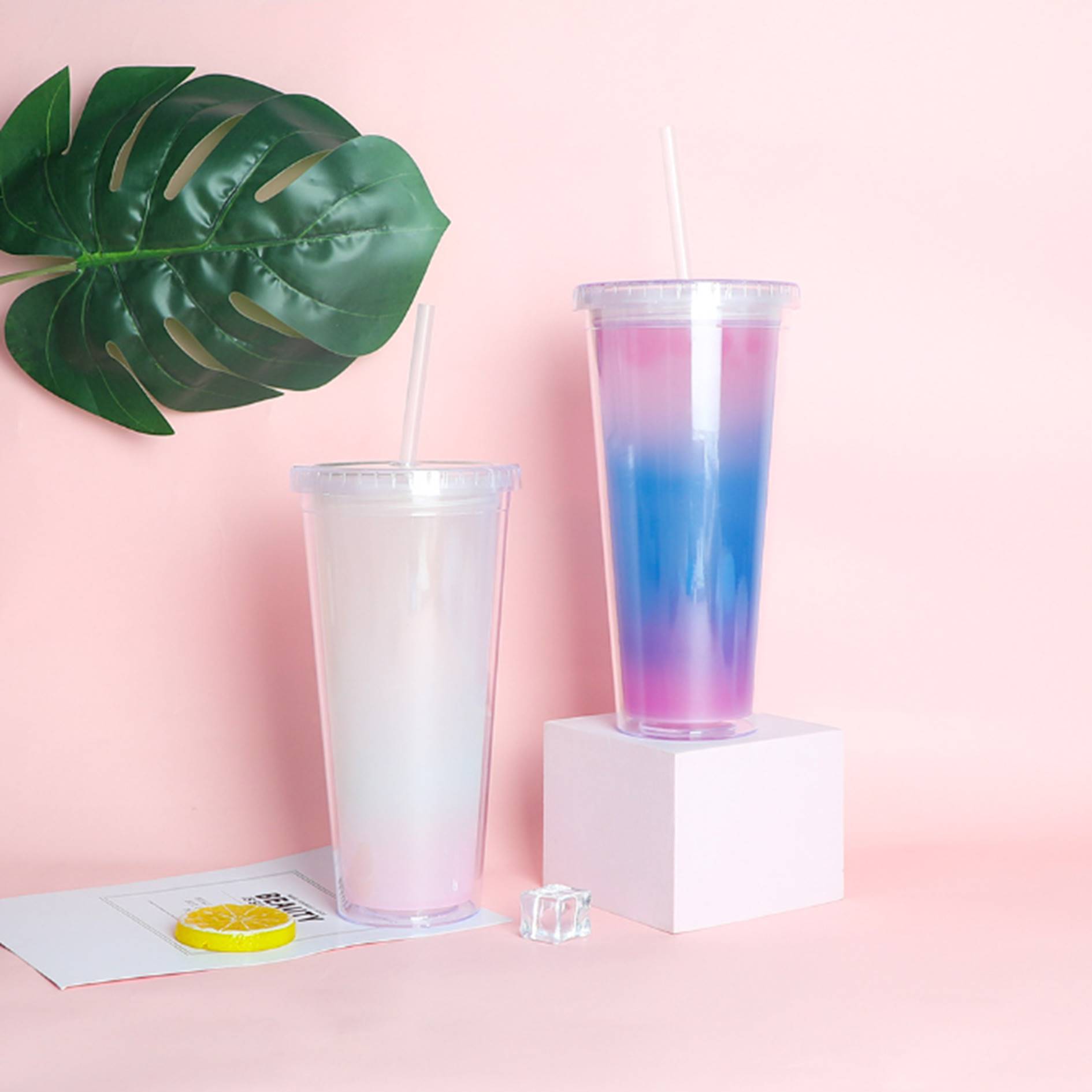 20 Oz. Double Wall Color Changing Straw Tumbler 4