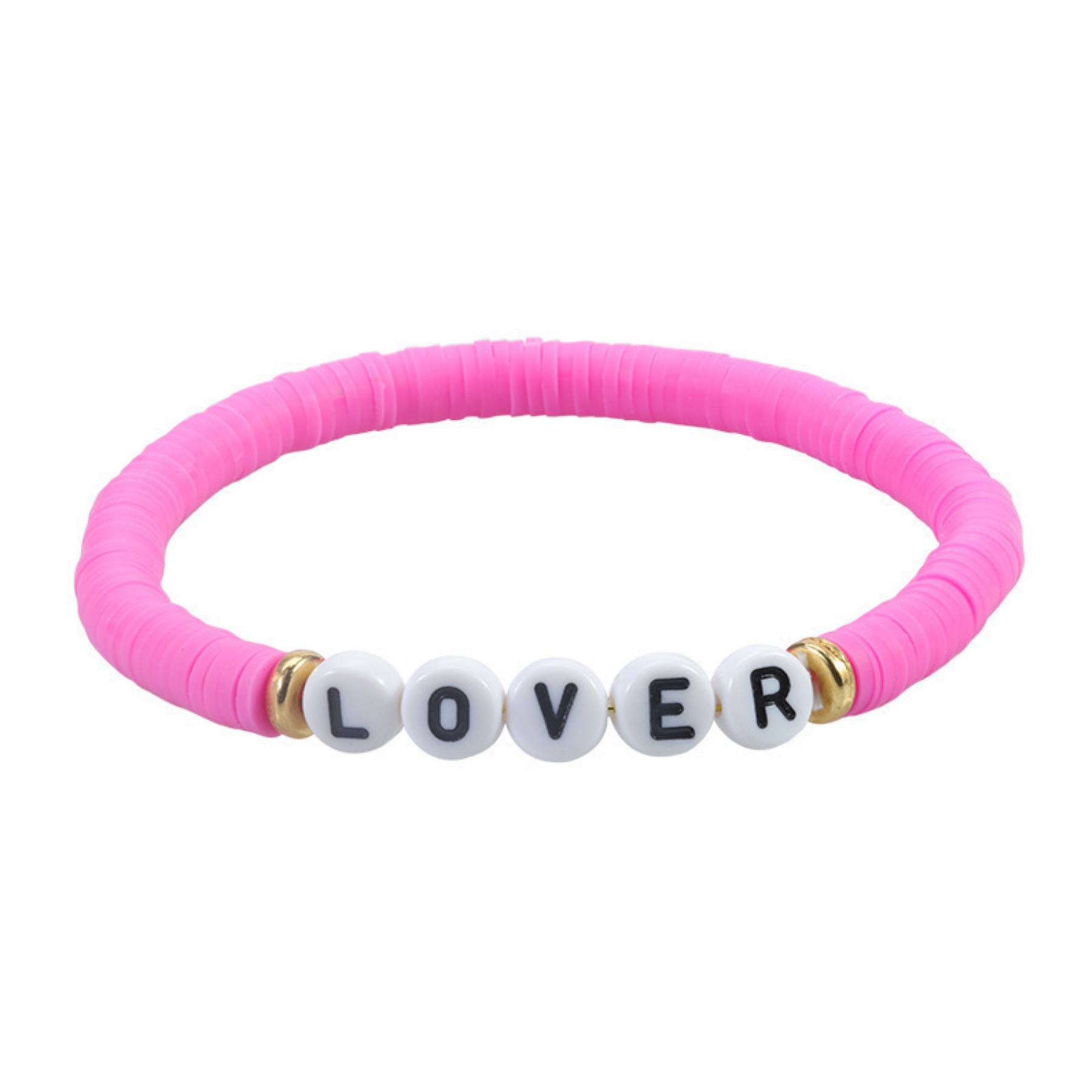 Handmade Bohemian Stackable Letter Beaded Soft Clay Bracelet 7