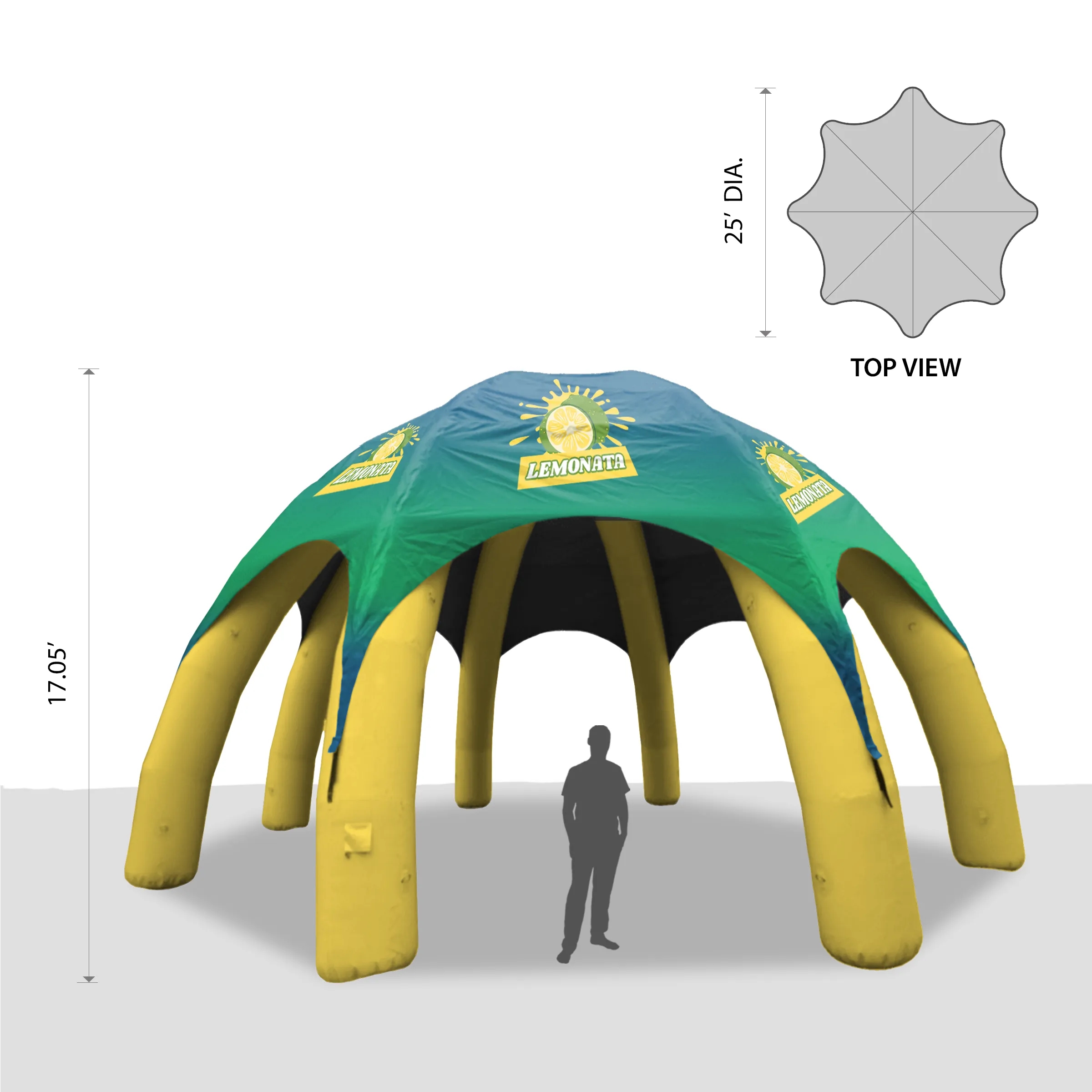 25' Custom Inflatable Spider Tent with 8 legs with Canopy 2