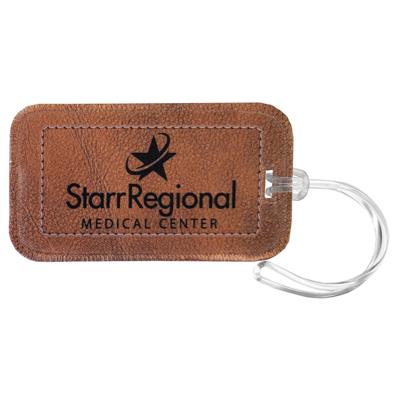 Faux Leather Printed Rectangular Fabric ID Luggage Tag 3