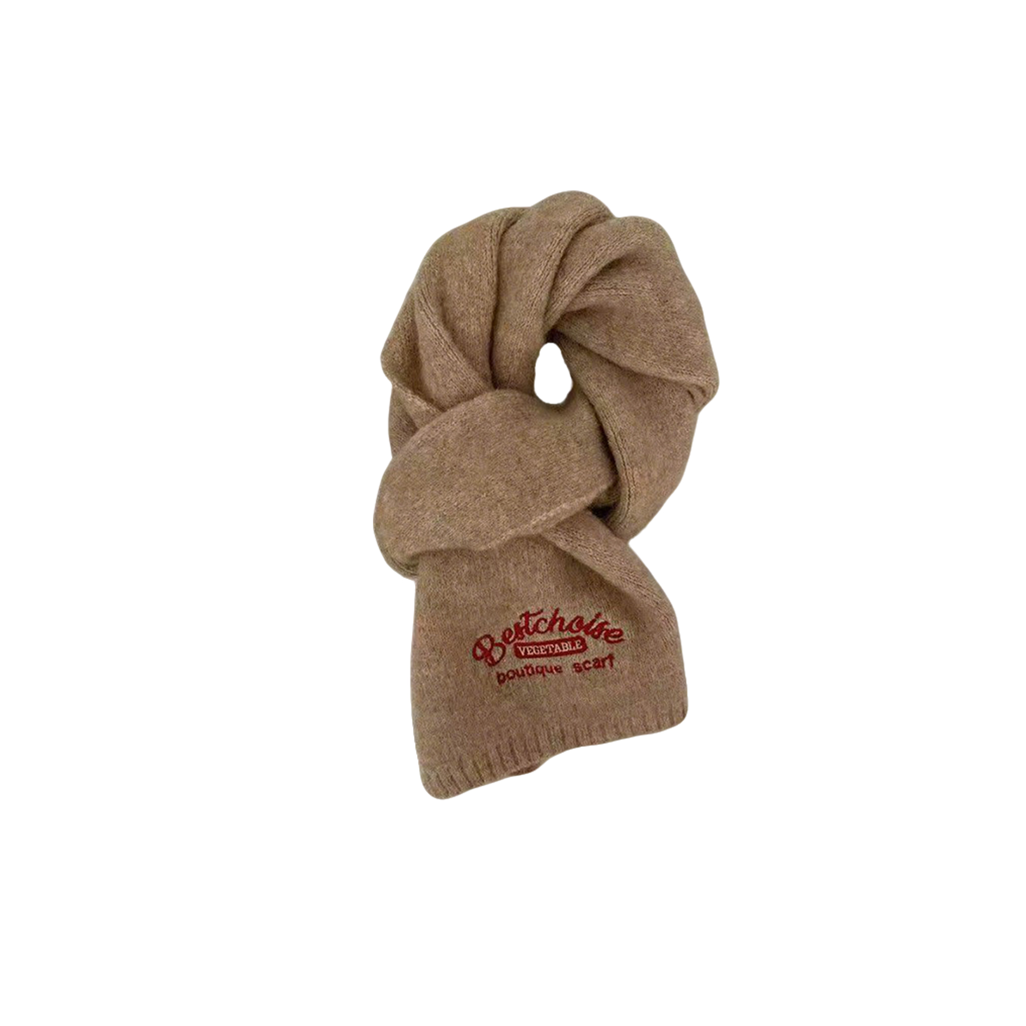 Knitted Cashmere Winter Scarf Embroidered 63 x 9" 13