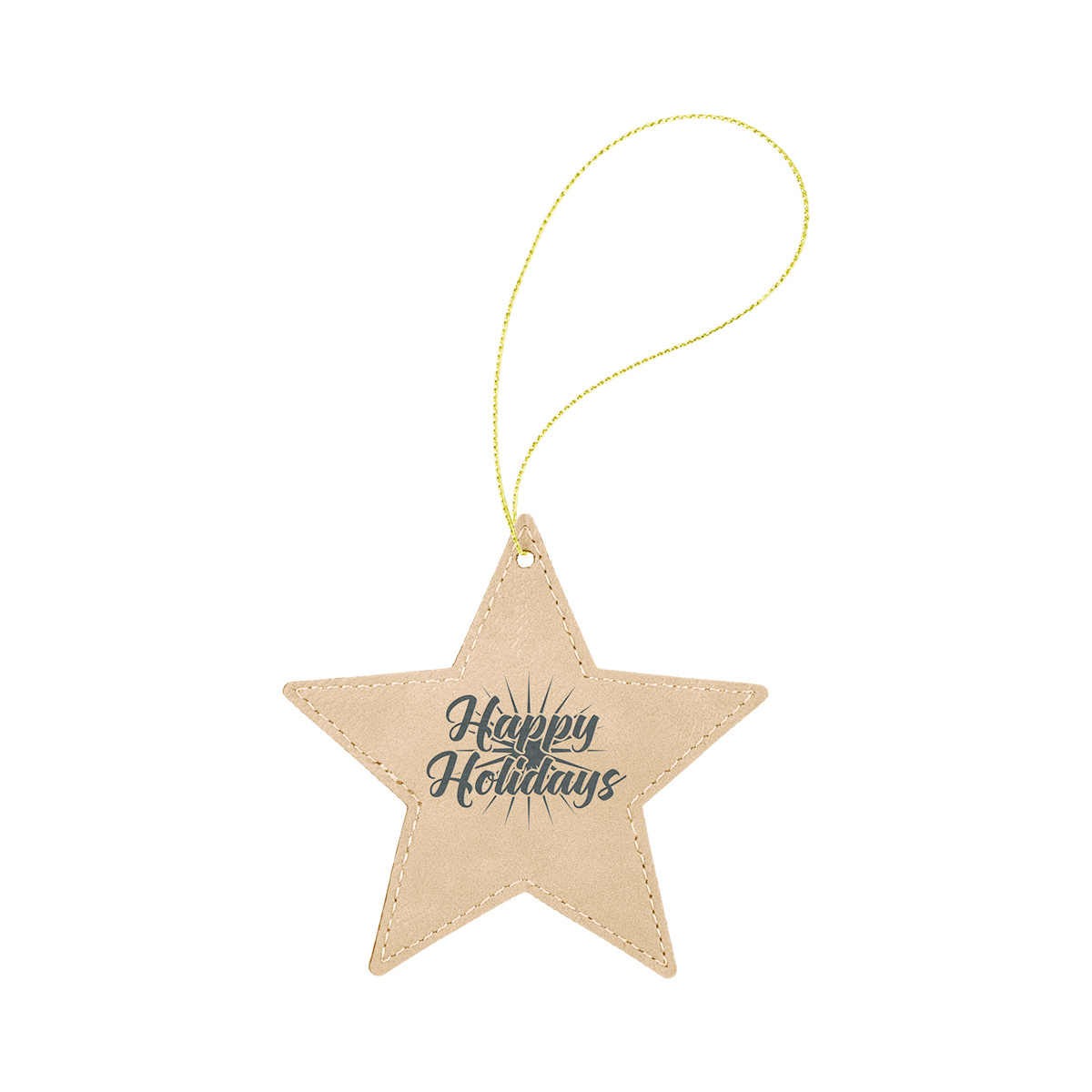 Light Brown Leatherette Star Ornament