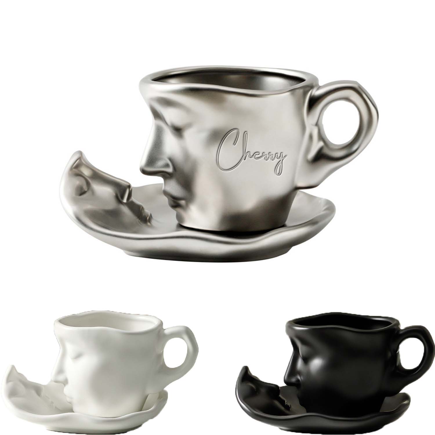 Abstract art sculpture ceramic coffee cup