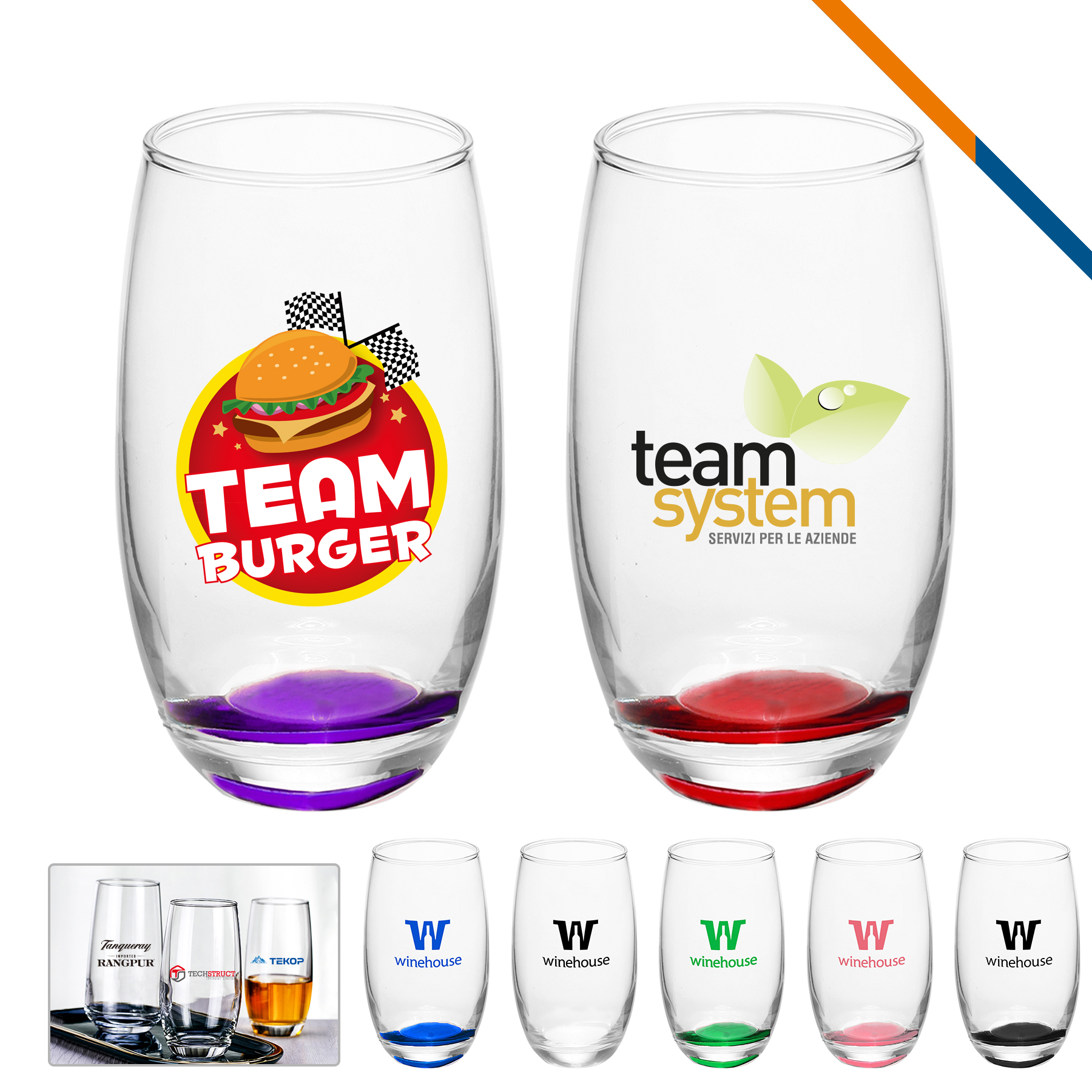Thelma Clear Stemless Wine Glasses - 15 oz. 6