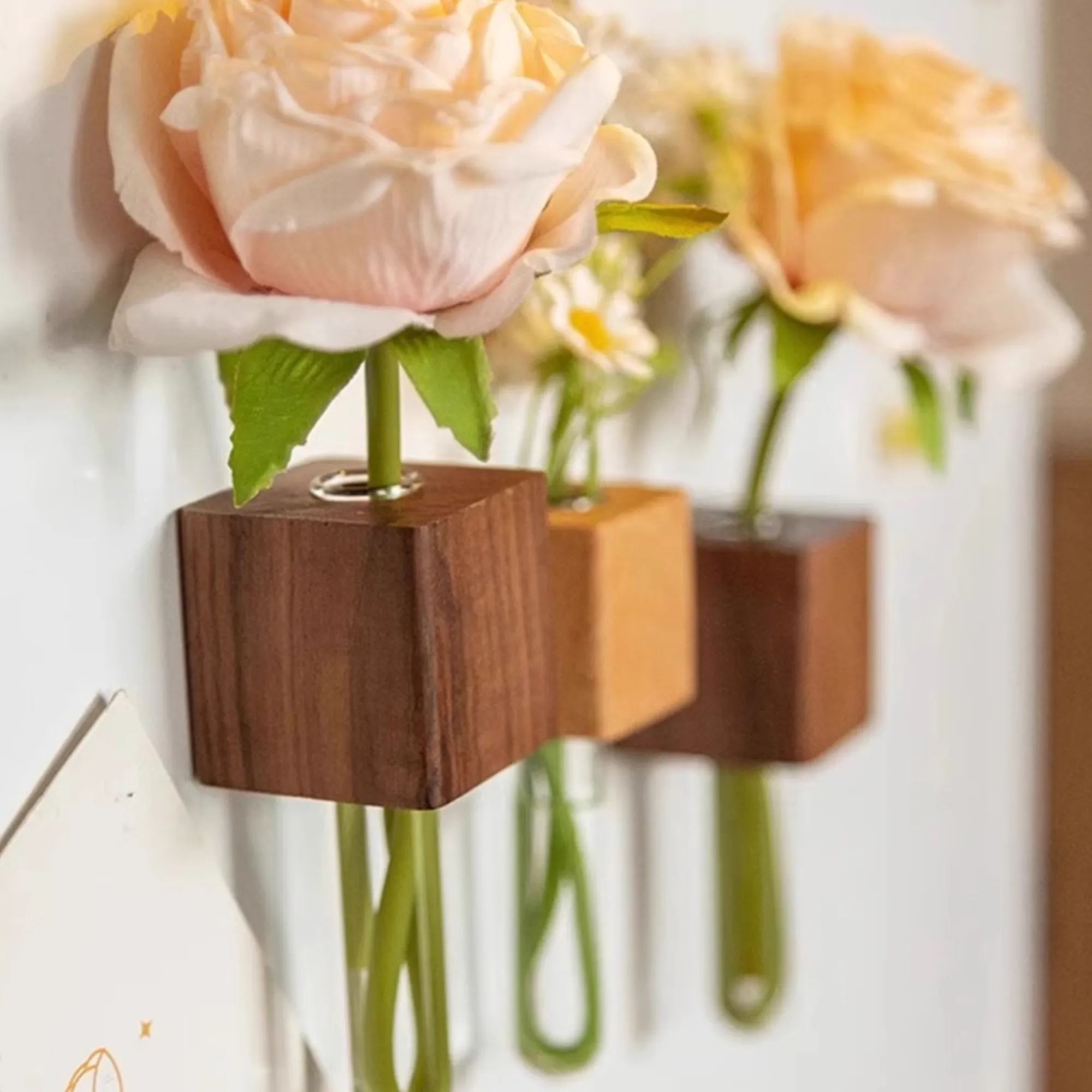 Wooden Flower Arranging Fridge Magnet Promotional Gift 4