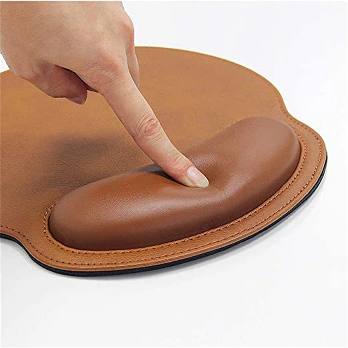 Leather Oval Mousepad with Wrist Rest 6