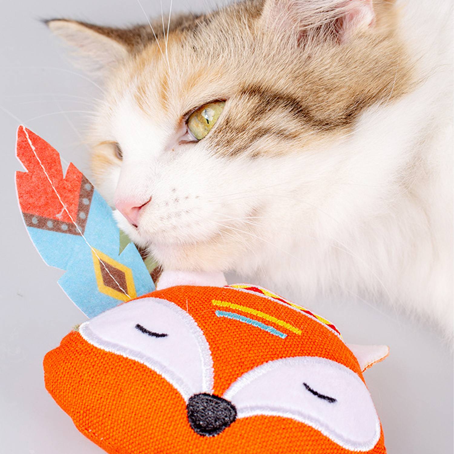 Chew Resistant Interactive Plush Cat Teaser Toy 8