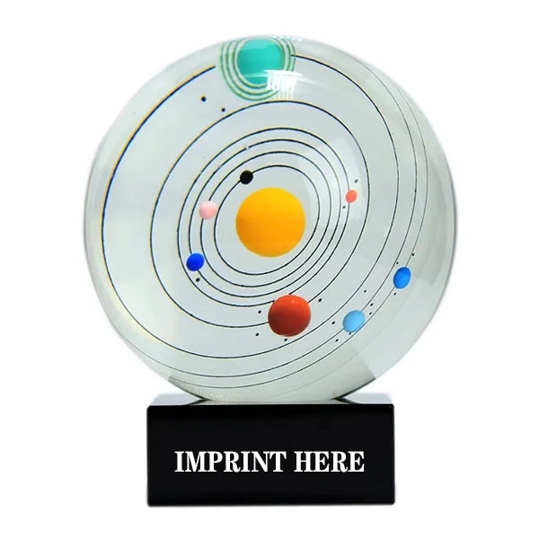 3D Solar System Crystal Ball Paperweight 1