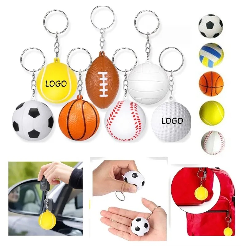 Sports Ball Stress Reliever Keychain 3