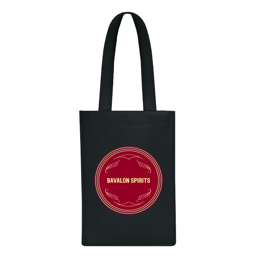 True® 2 Bottle Non-Woven Wine Tote 4