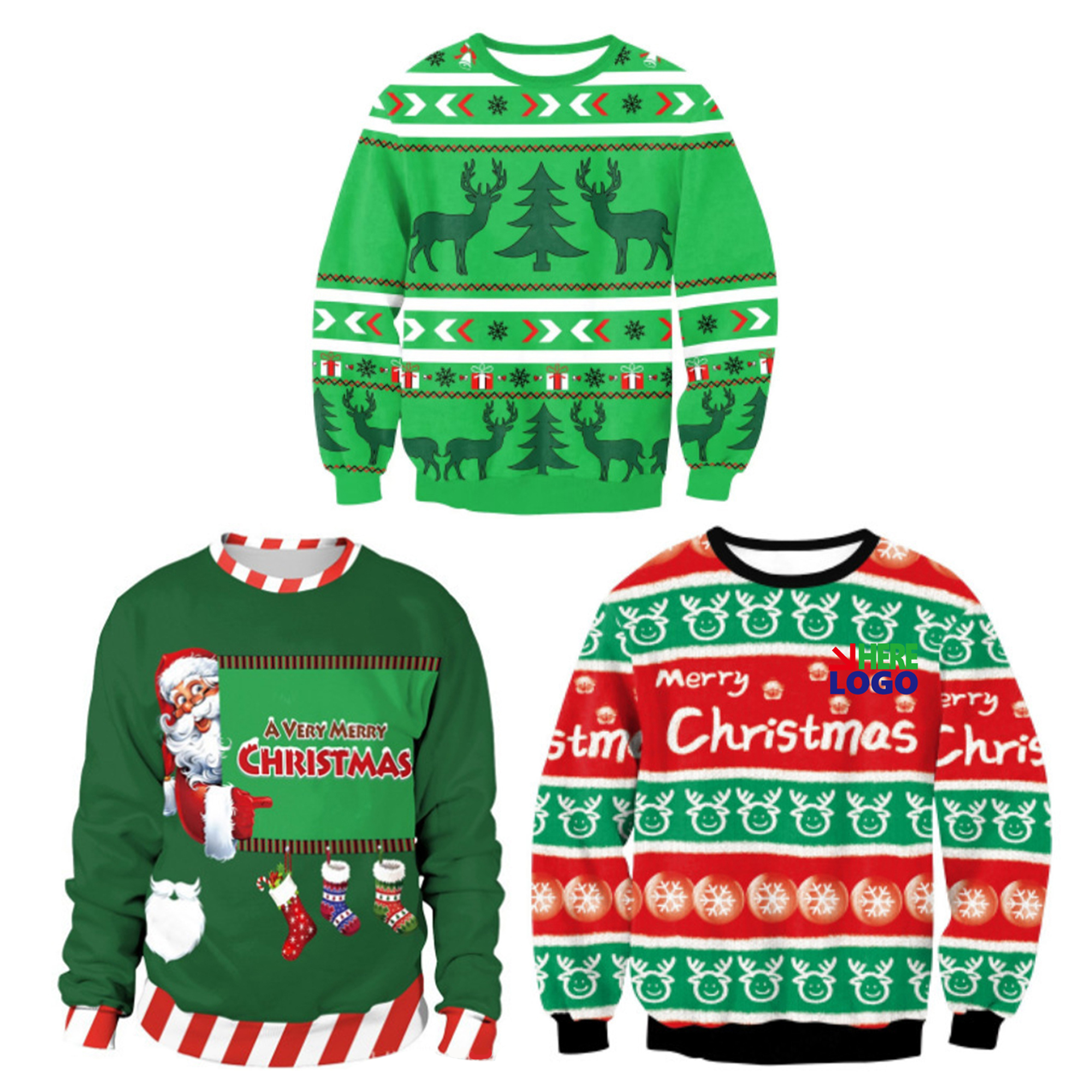 MOQ10 Matching Merry Christmas Couple Sweatshirts 2