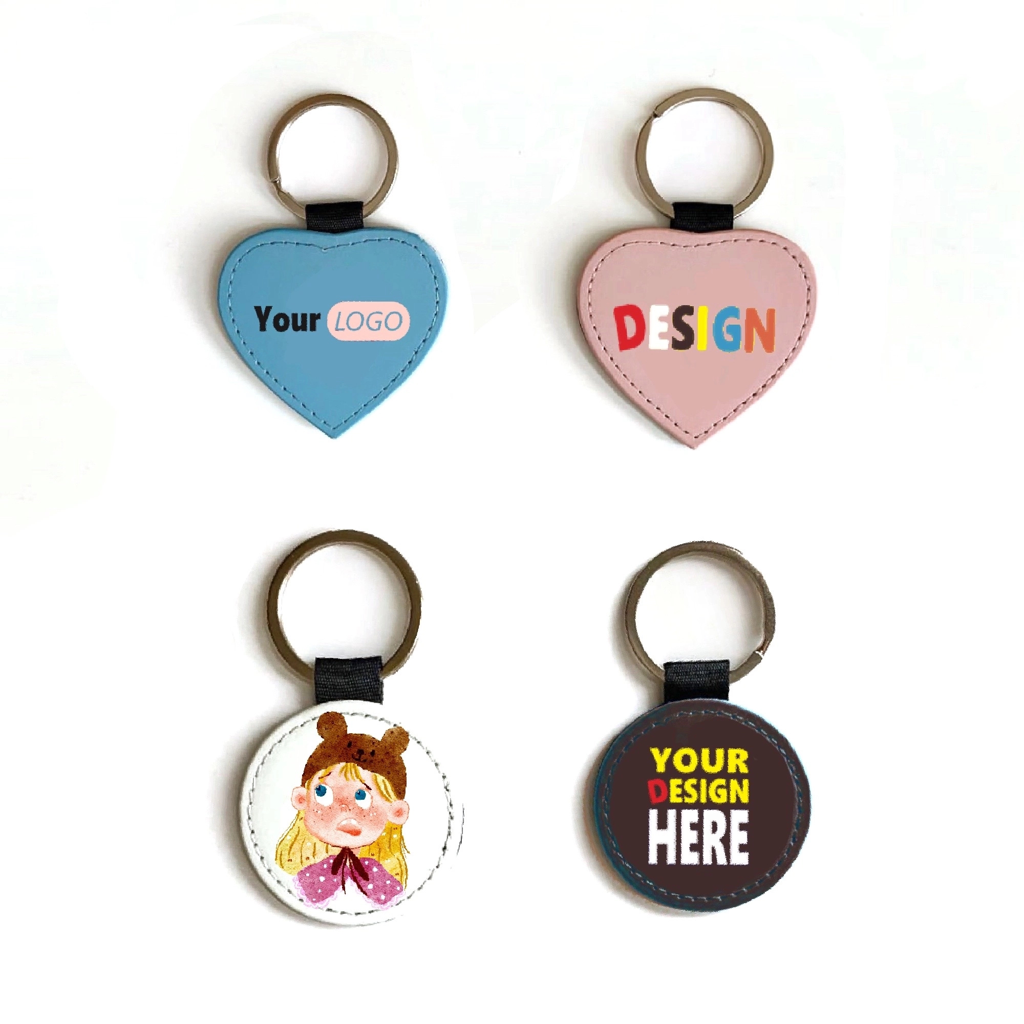 Leather Keychain Key Tag MOQ 50PCS