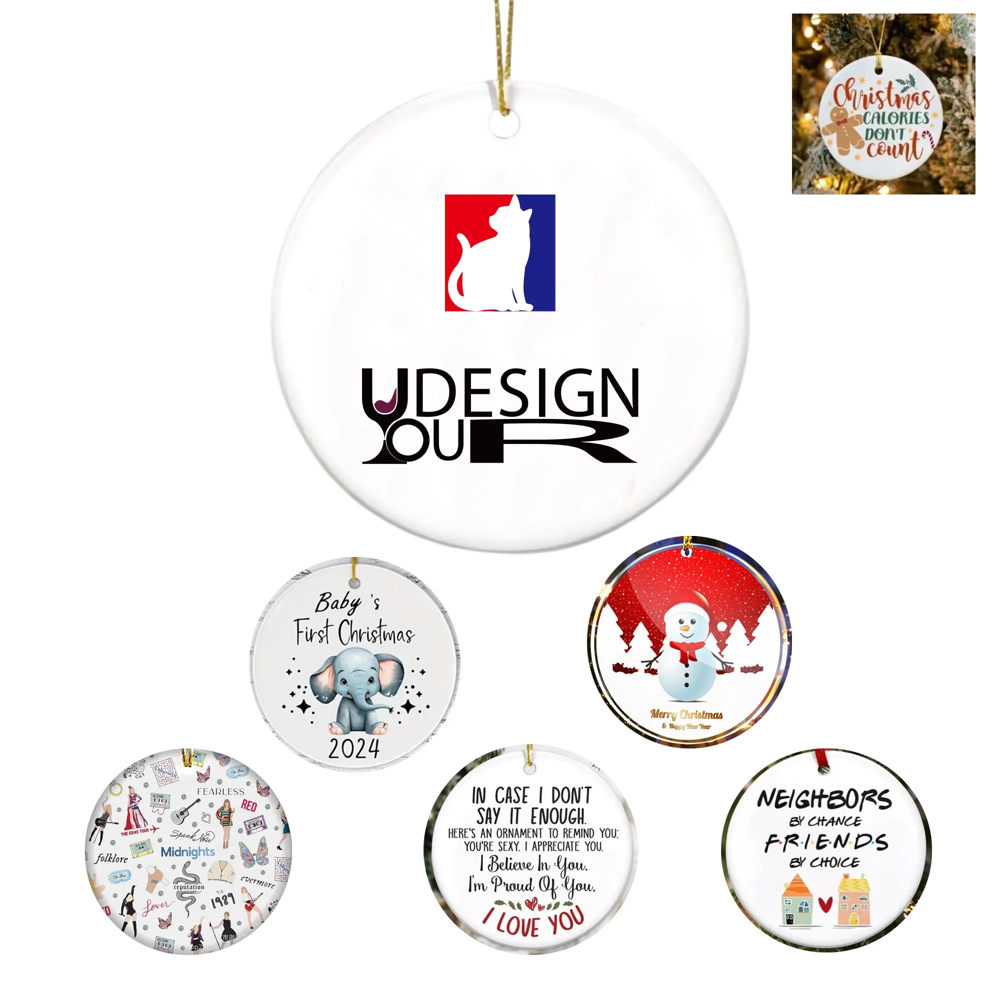 Custom Full Color Acrylic Christmas Ornament MOQ50 3