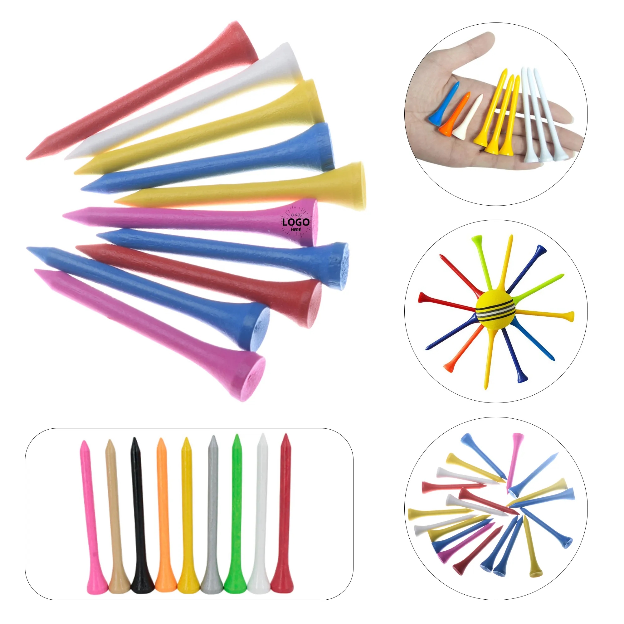Wooden Colorful Golf Spikes 6