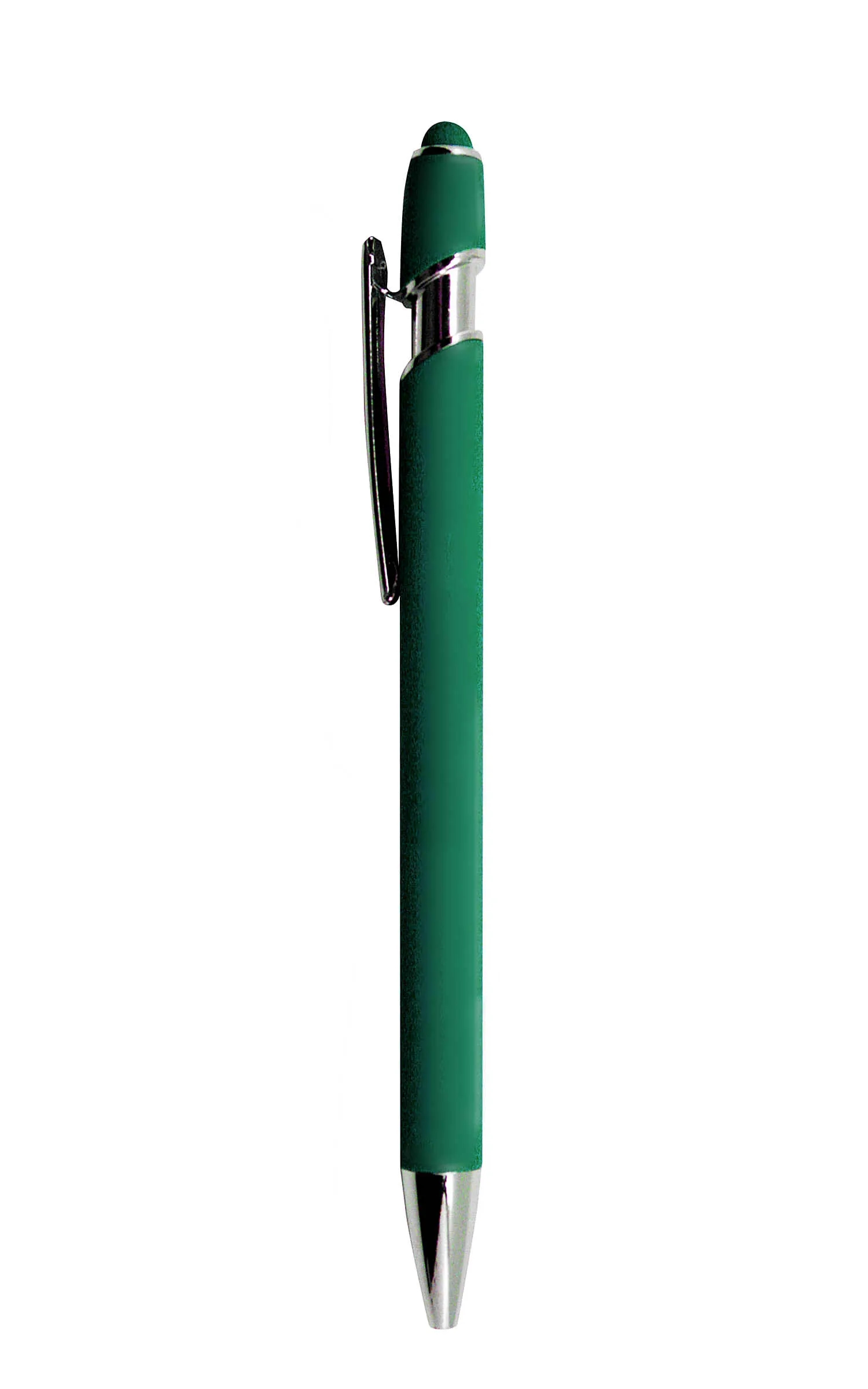 Soft Rubber Click Metal Ballpoint Pen w/ Stylus 10