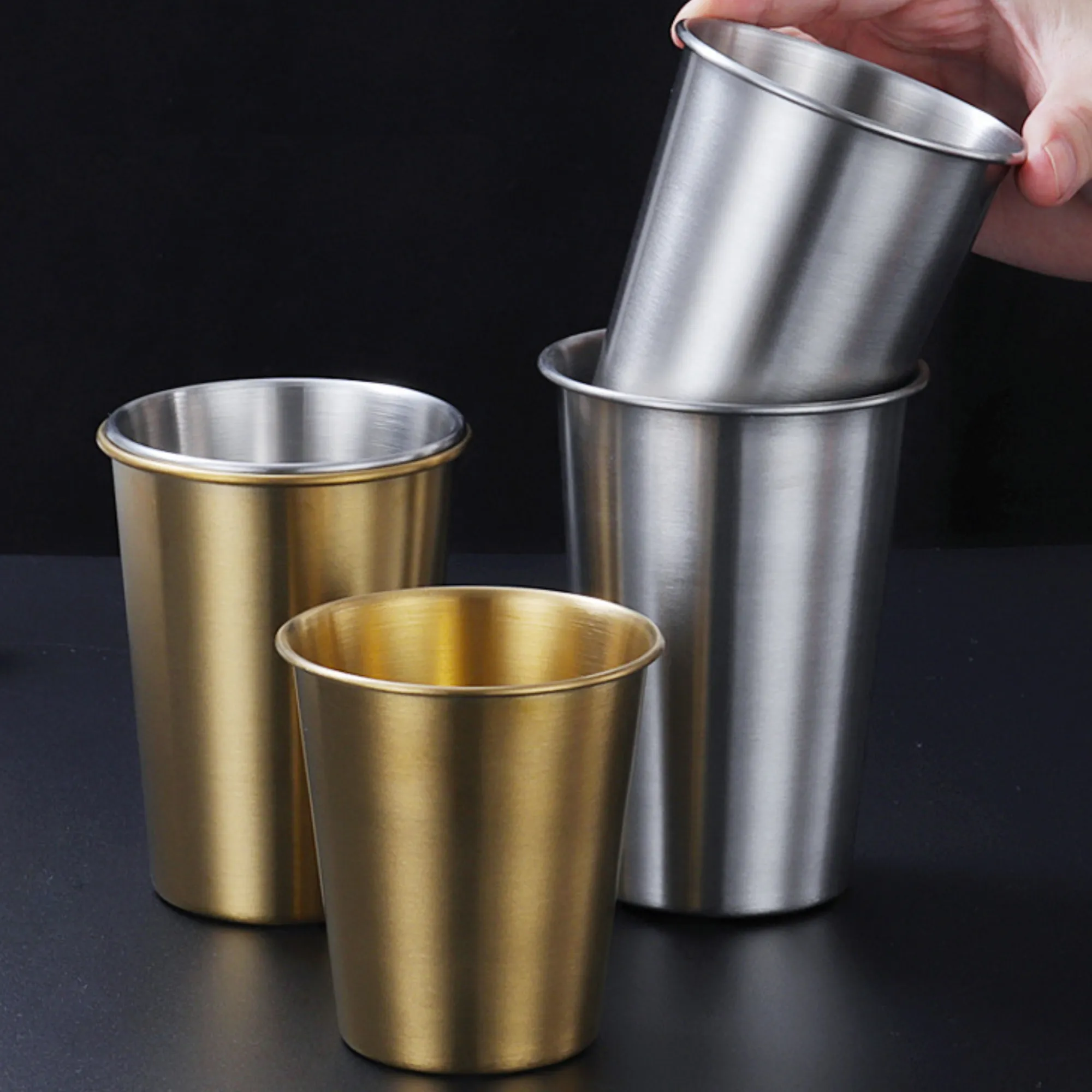 Stainless Steel Stackable Logo Imprinted Drinking Cups 3