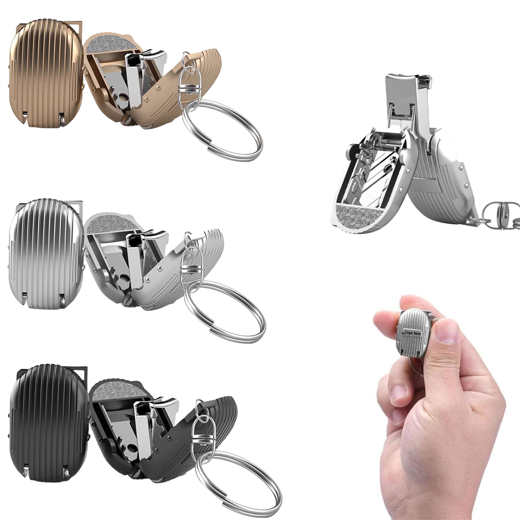 Mini Folding Nail Clippers With Keychain 2