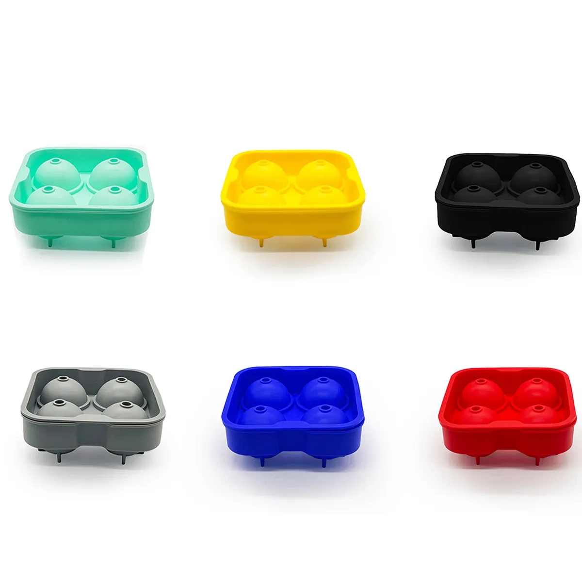 Ice Balls Tray Makes 4/6 Sphere Cube Mold W/ Lid 9