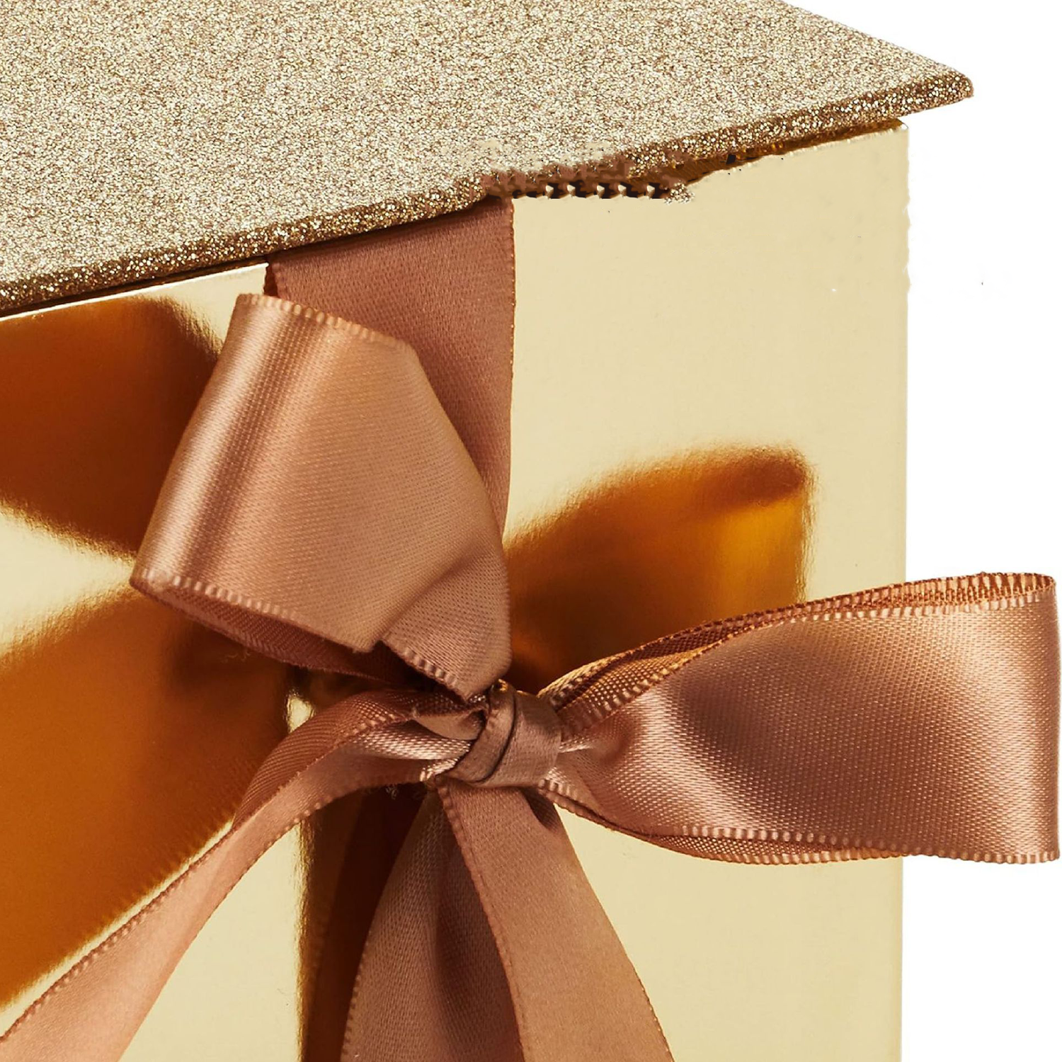 Custom Glitter Gift Paper Box W/ Bow 4