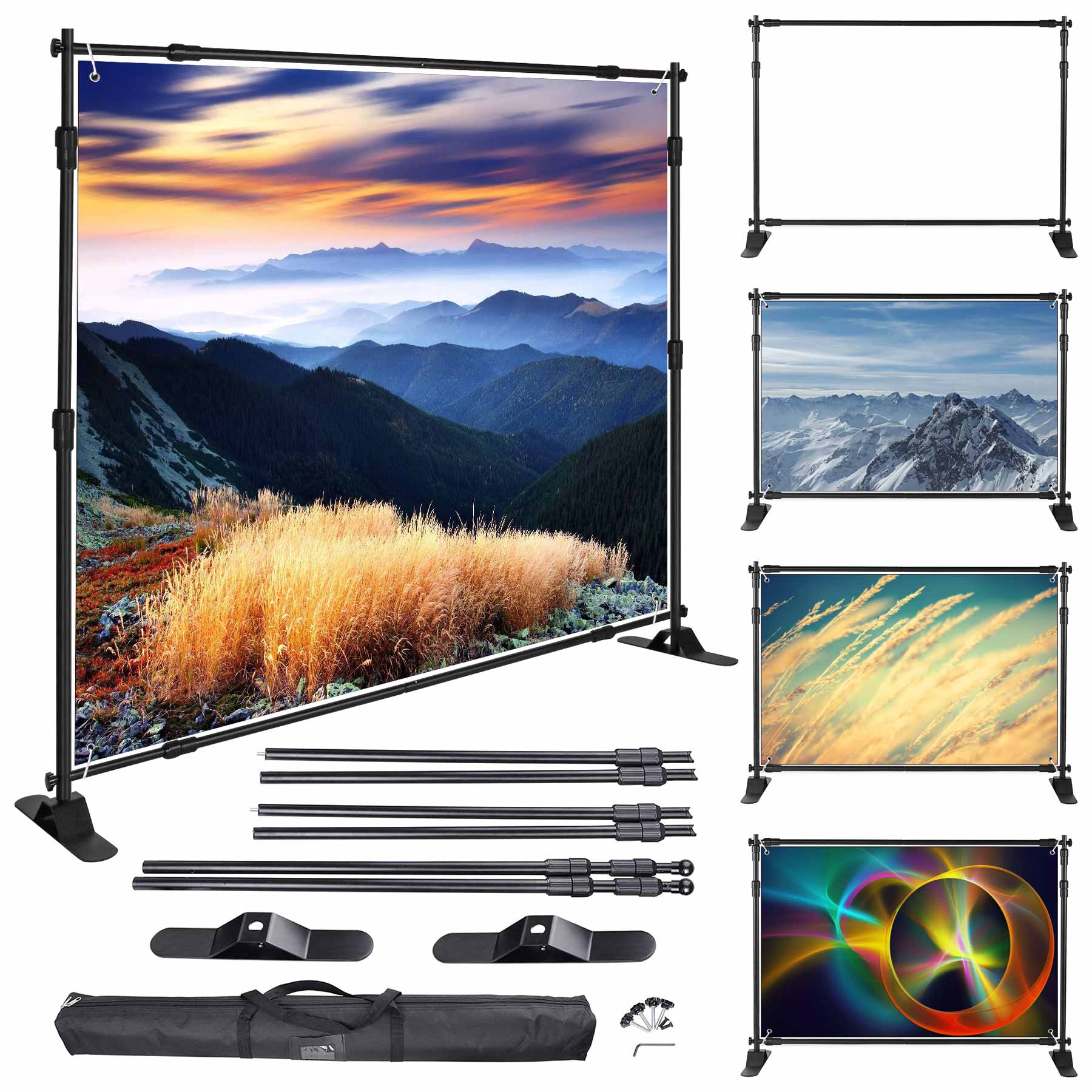 8x8 ft Heavy Duty Backdrop Banner Stand Kit 2