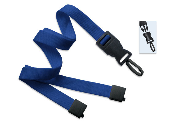 5/8" Blank Detachable Lanyard w/D-tach Plastic Swivel Hook (Royal Blue) 1