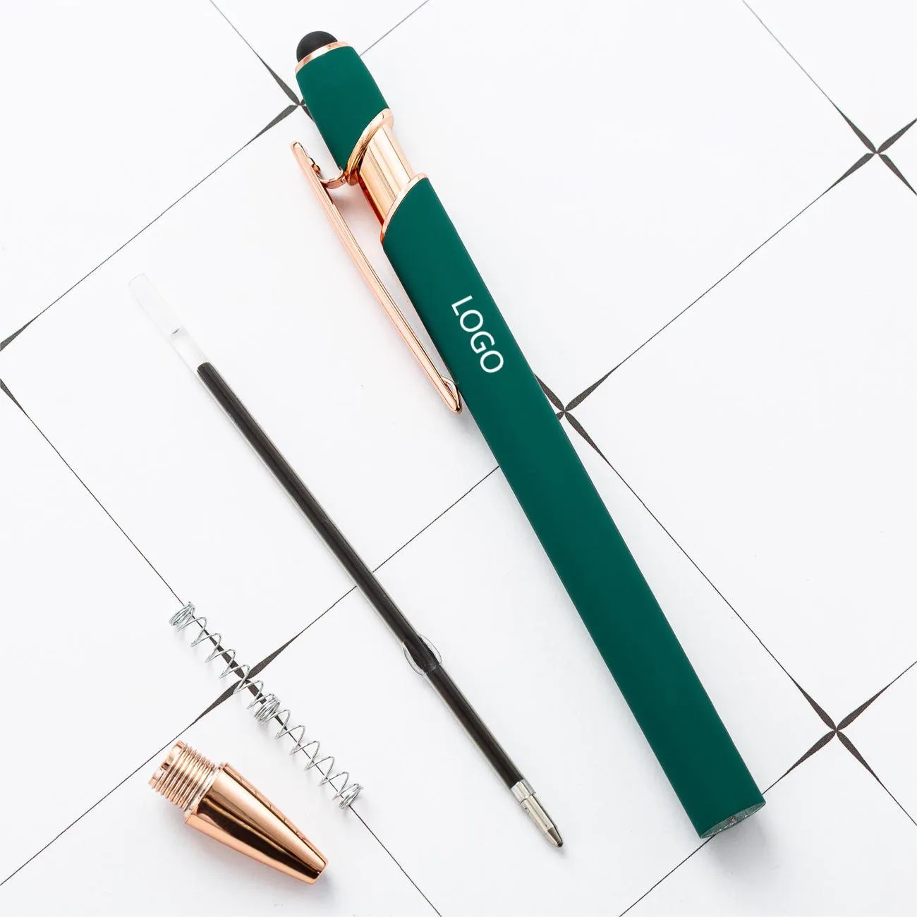A 2 In 1 Metal Stylus Ballpoint Pens With Soft Touch Click 1