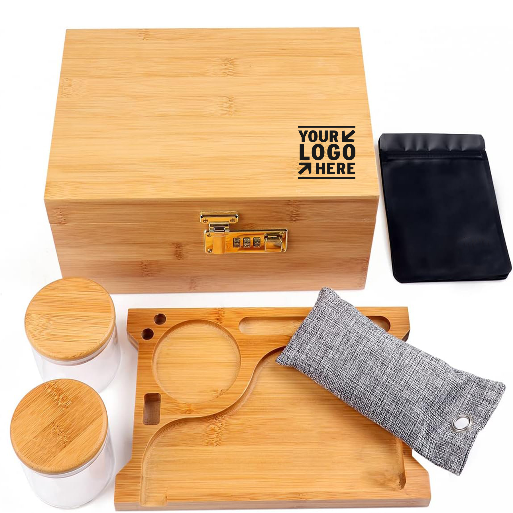Large Bamboo Box with Combination Lock Decorative Box 2