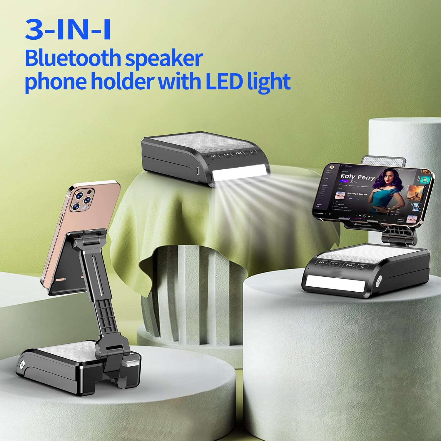 Portable Bluetooth Speaker with Phone Stand 5