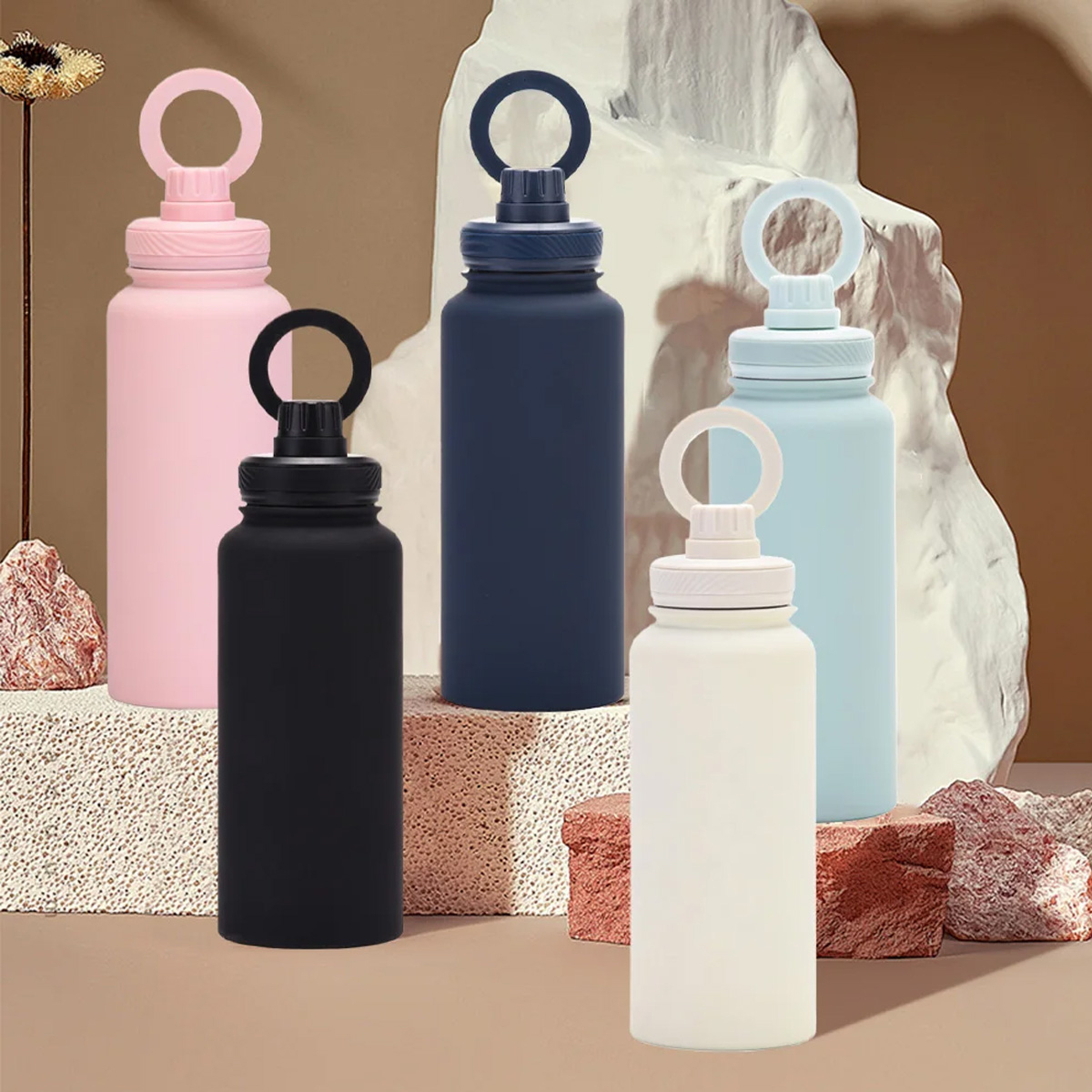 18Oz. Magnetic Lid Water Bottle with Phone Stand Function 4