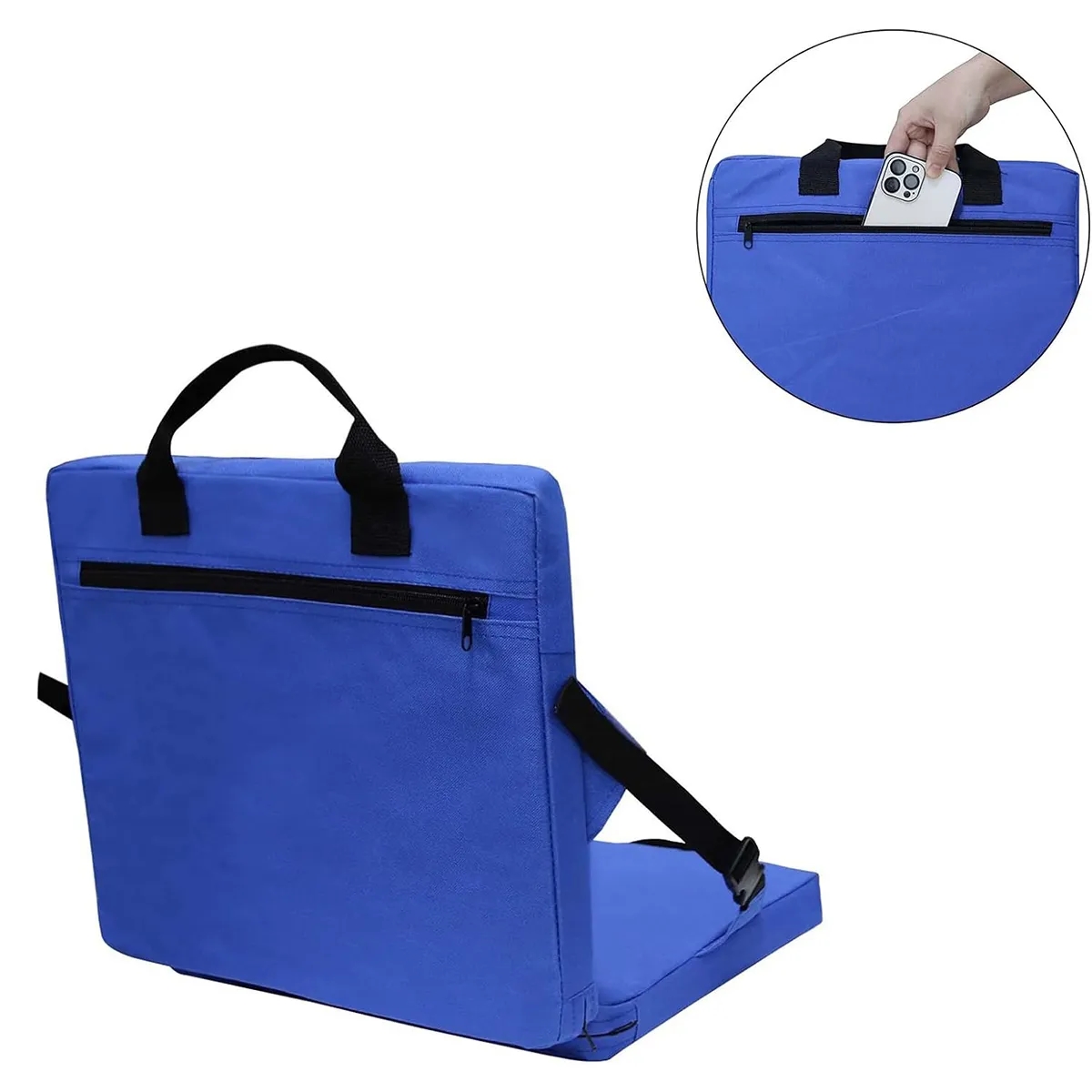 Portable Folding Stadium Seat With Backrest And Straps 2