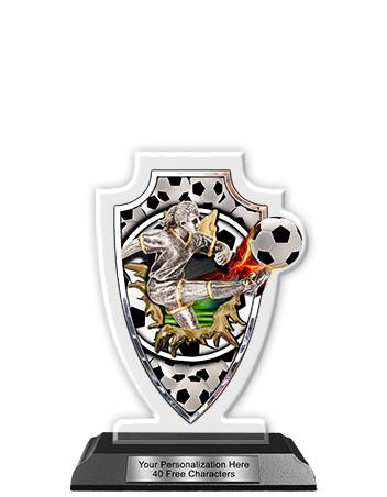 Acrylic Trophy: 6" Arrow Head, (Soccer Female) 2