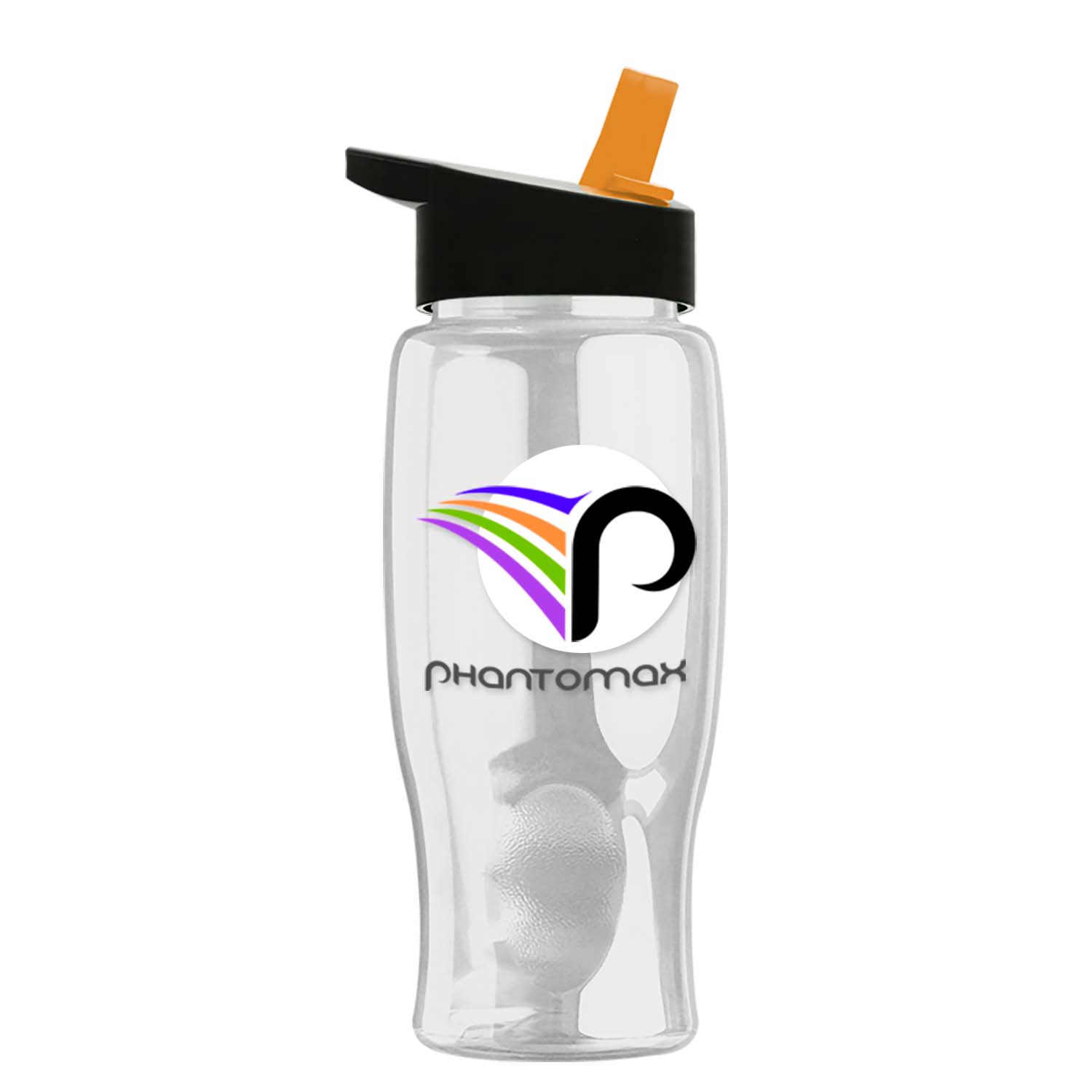 Poly-pure - 27 oz. Transparent Bottle with Flip Straw and Digital Imprint 6