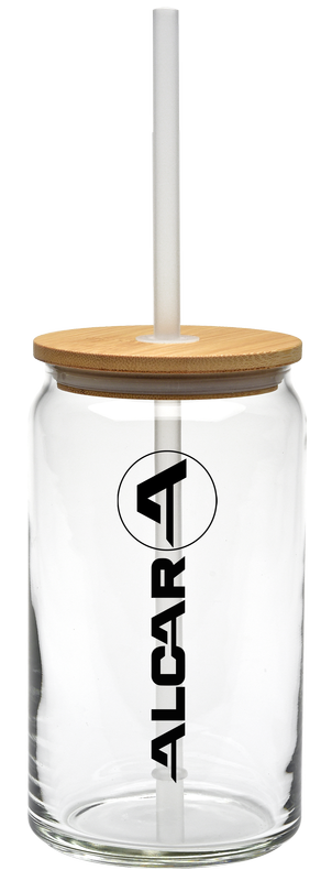 16 oz. Soda Can Glass with Bamboo Lid 4