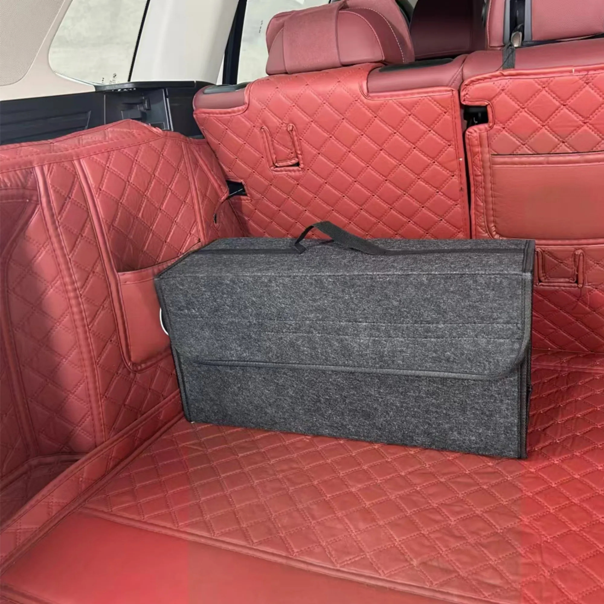 Felt Fabric Car Trunk Organizer Box Folding Storage Bin 5