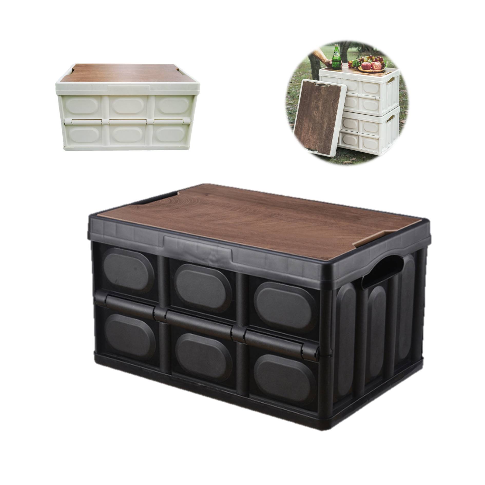 Folding Plastic Picnic Camping Storage Box 4