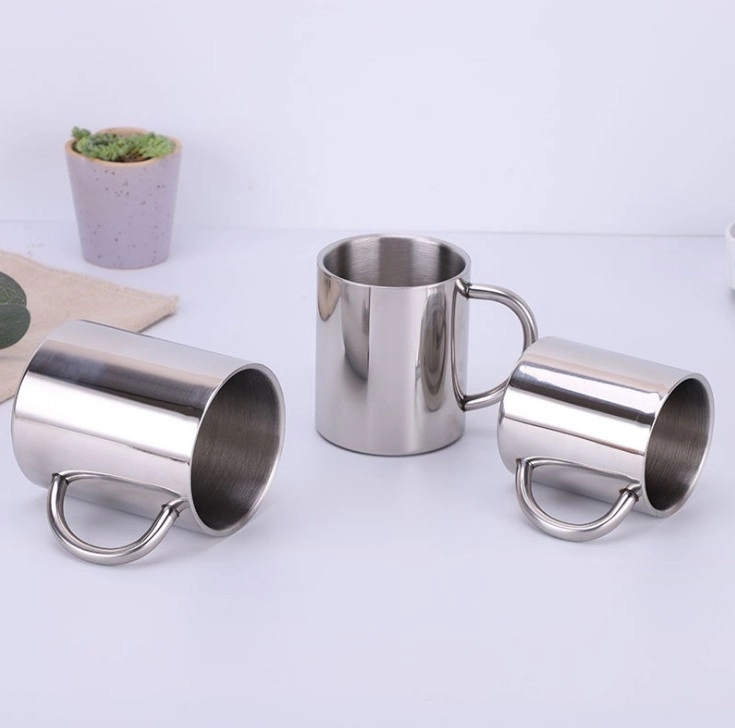 Double-wall Stainless Steel Coffee Cup with Handle 5
