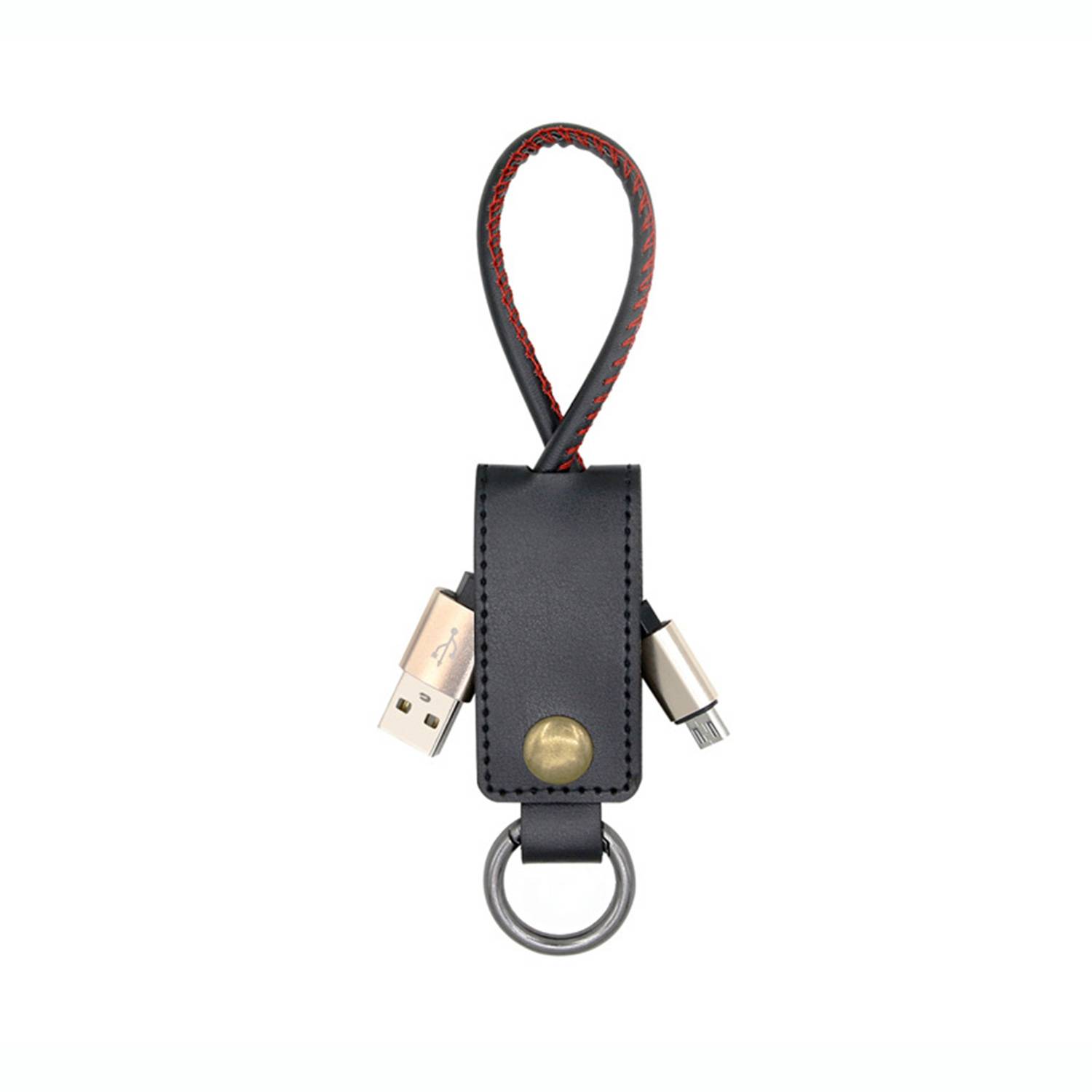 PU leather Data Charger Cable Keychain 4
