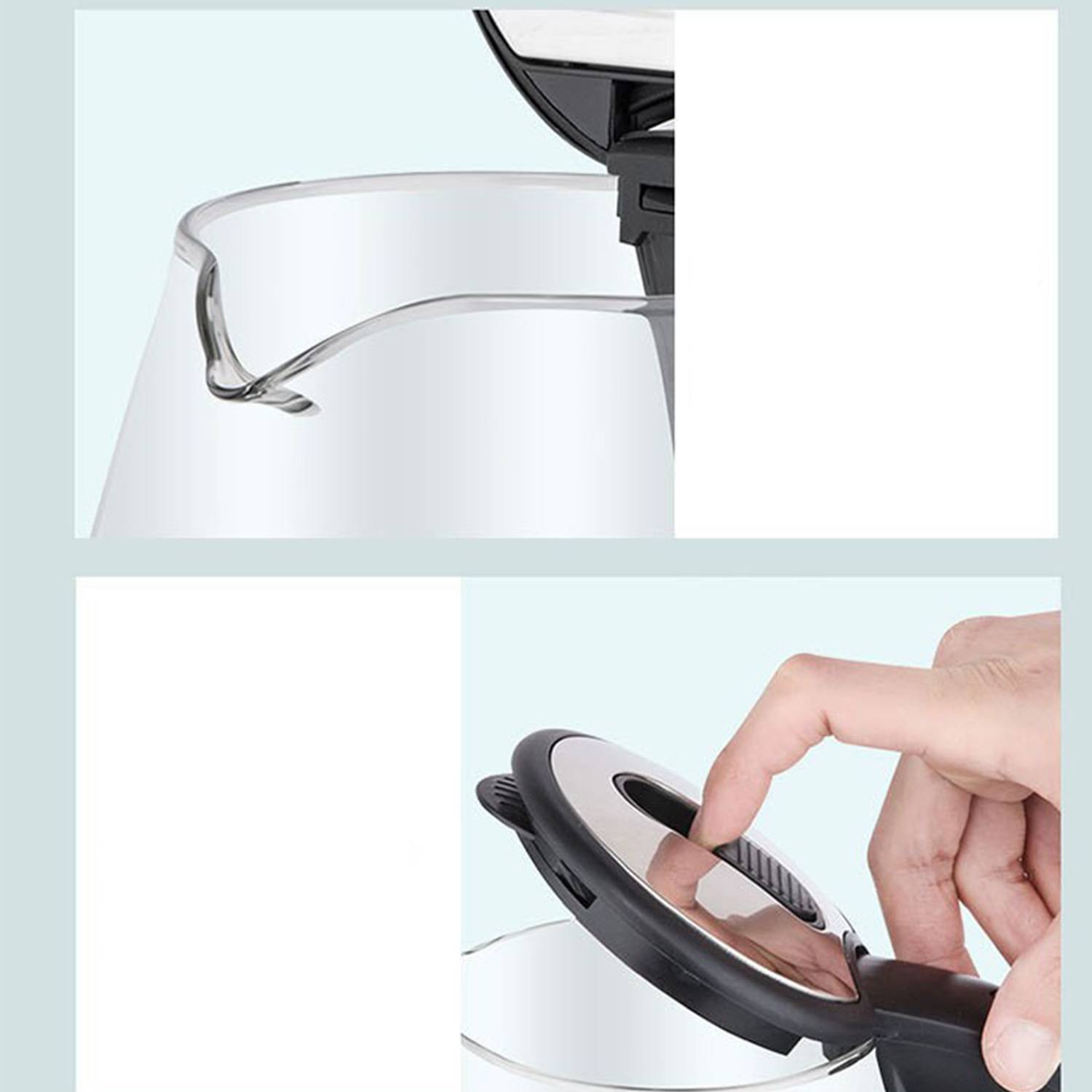 68 OZ LED Glass Stainless Steel Electric Kettle 5
