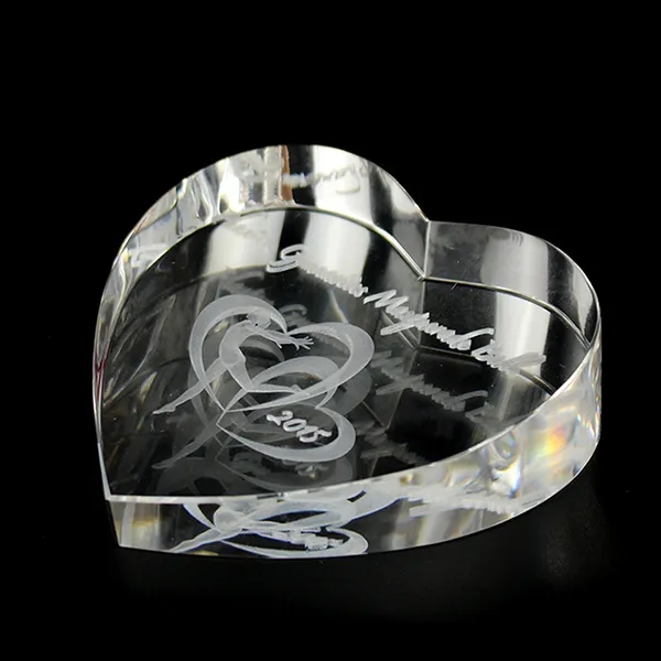 Crystal Heart shaped Paperweight 2