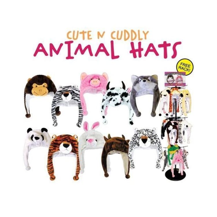 Assorted Animal Hats - Cotton Floor Display 1