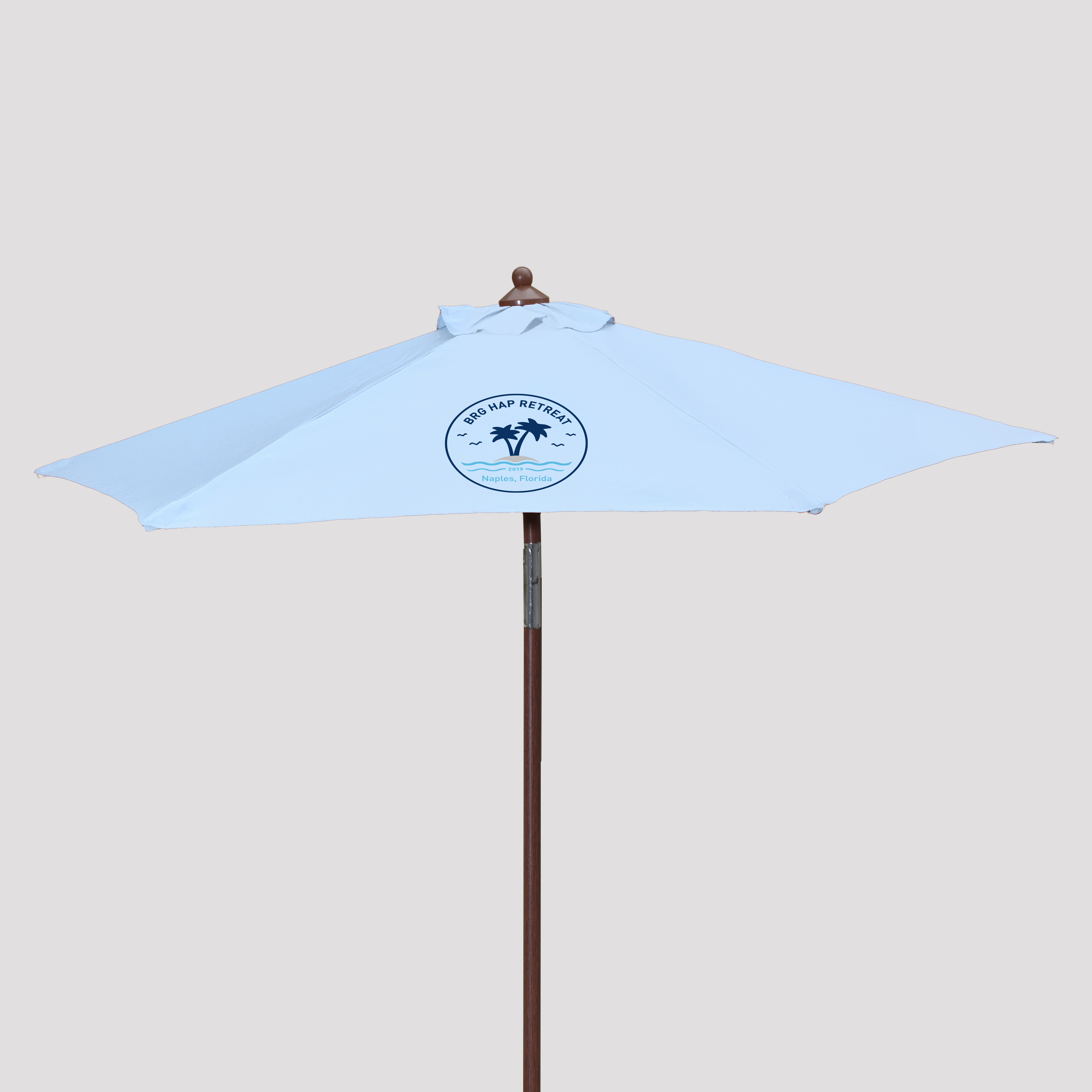 7' Wood Look Market Umbrella with Tilt