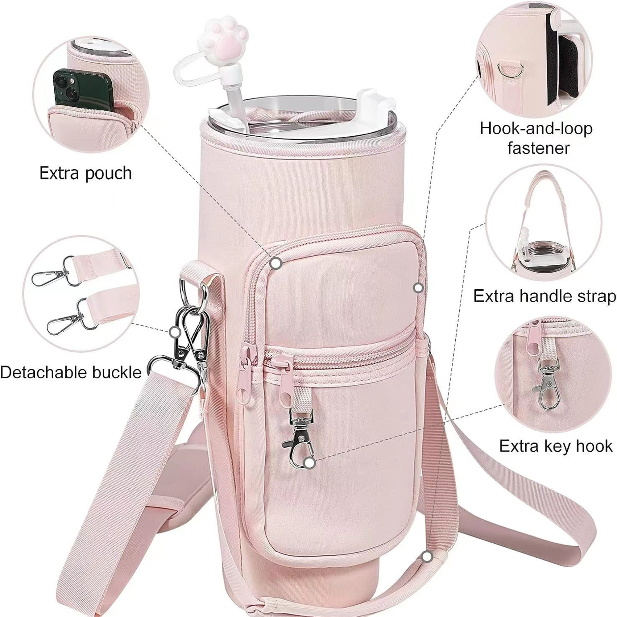 Water Bottle Holder With Strap for 40/30 oz Tumbler 3
