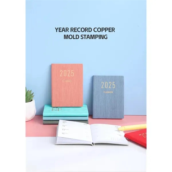 2025 A7 Faux Leather Weekly Planner Notebook 1