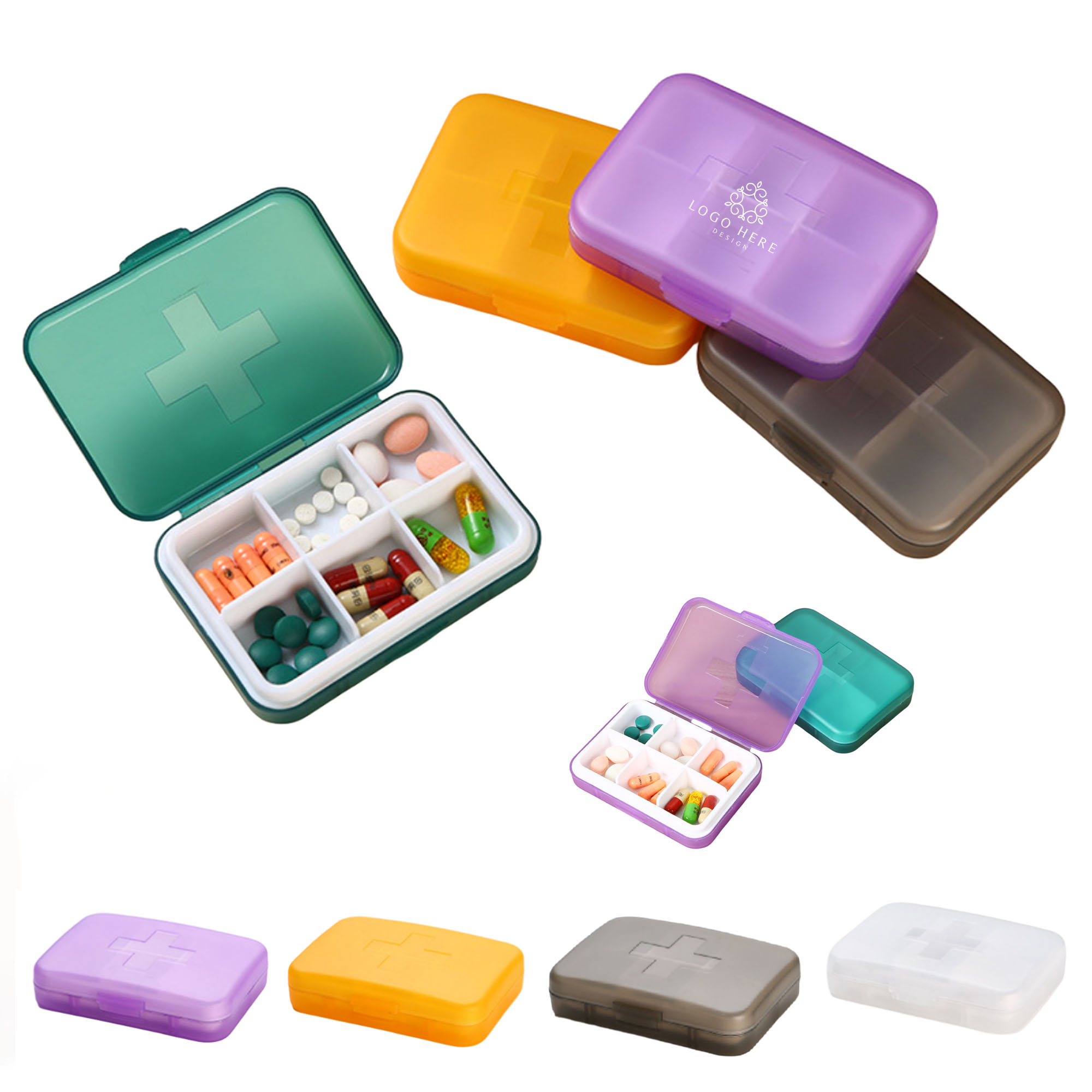 Cross-Shaped Six-Compartment Pill Box 2