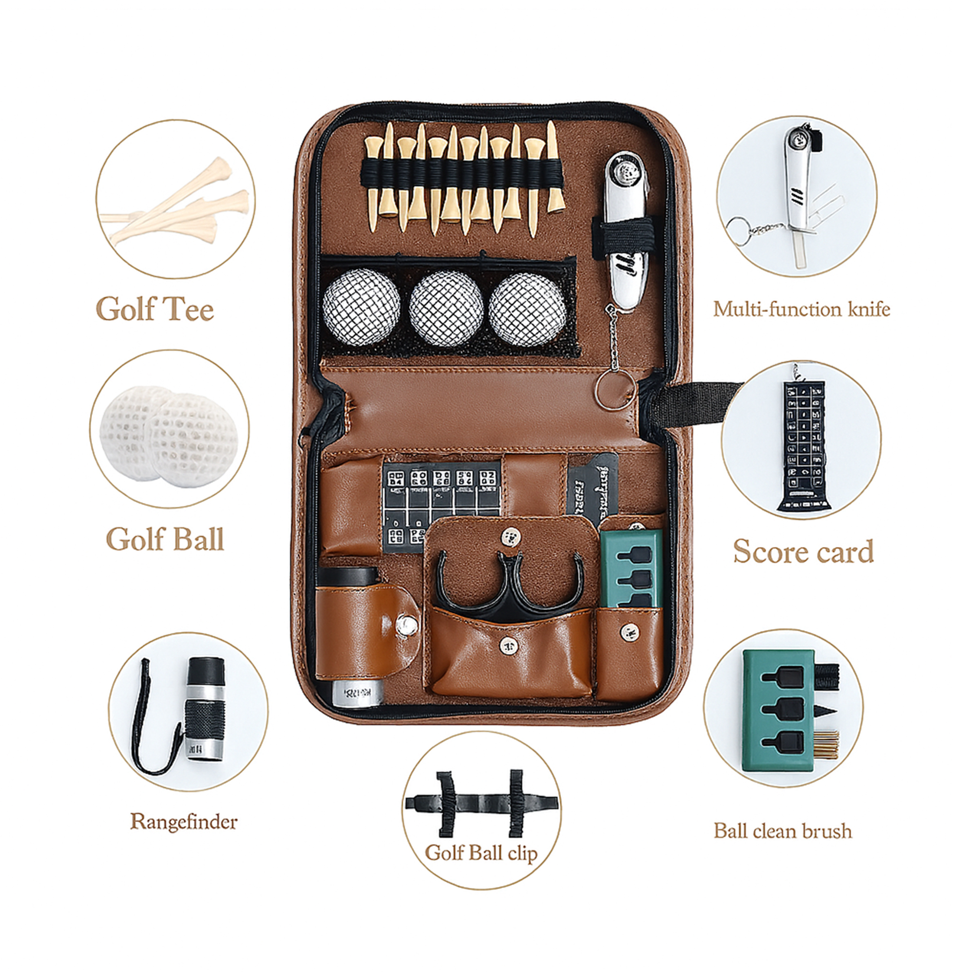 PU Leather Golf Organizer Case 5