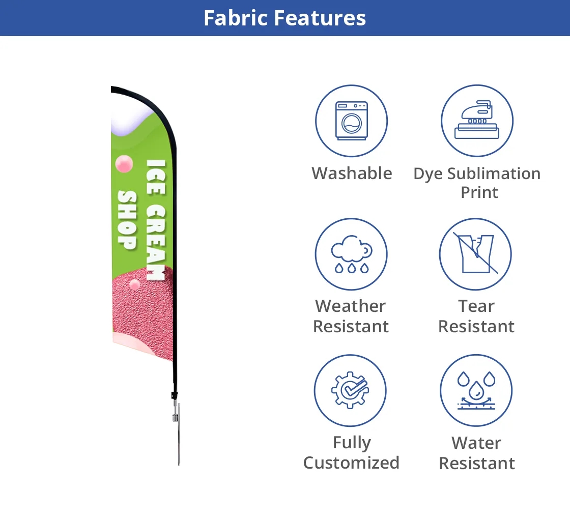 2.50ft x 15.42ft Blade Flag- Double side w/spike base 2