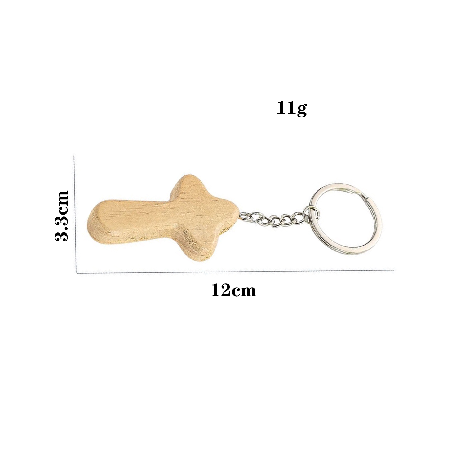 Wood Cross Key Ring Religious Keychain 2