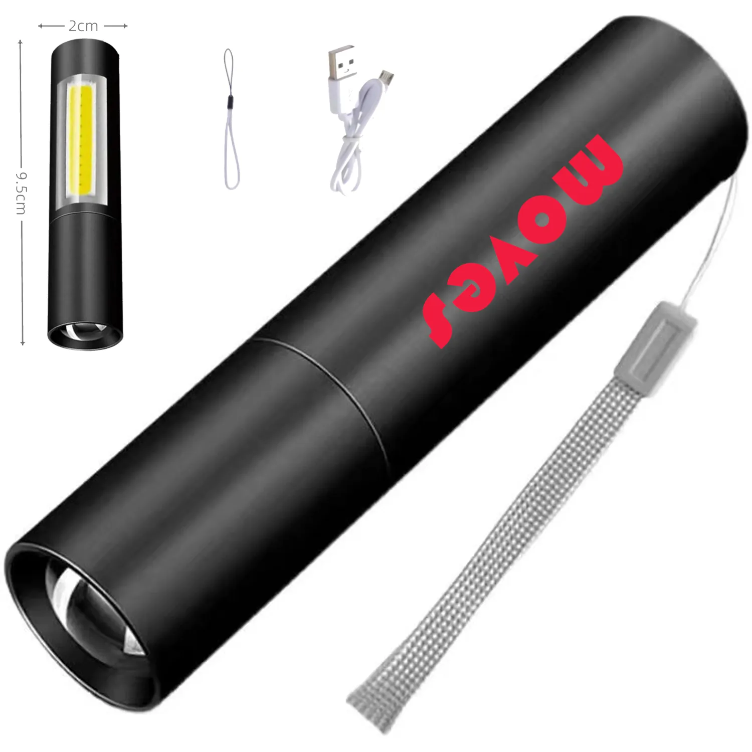 400mah USB Mini Glare Flashlight 2