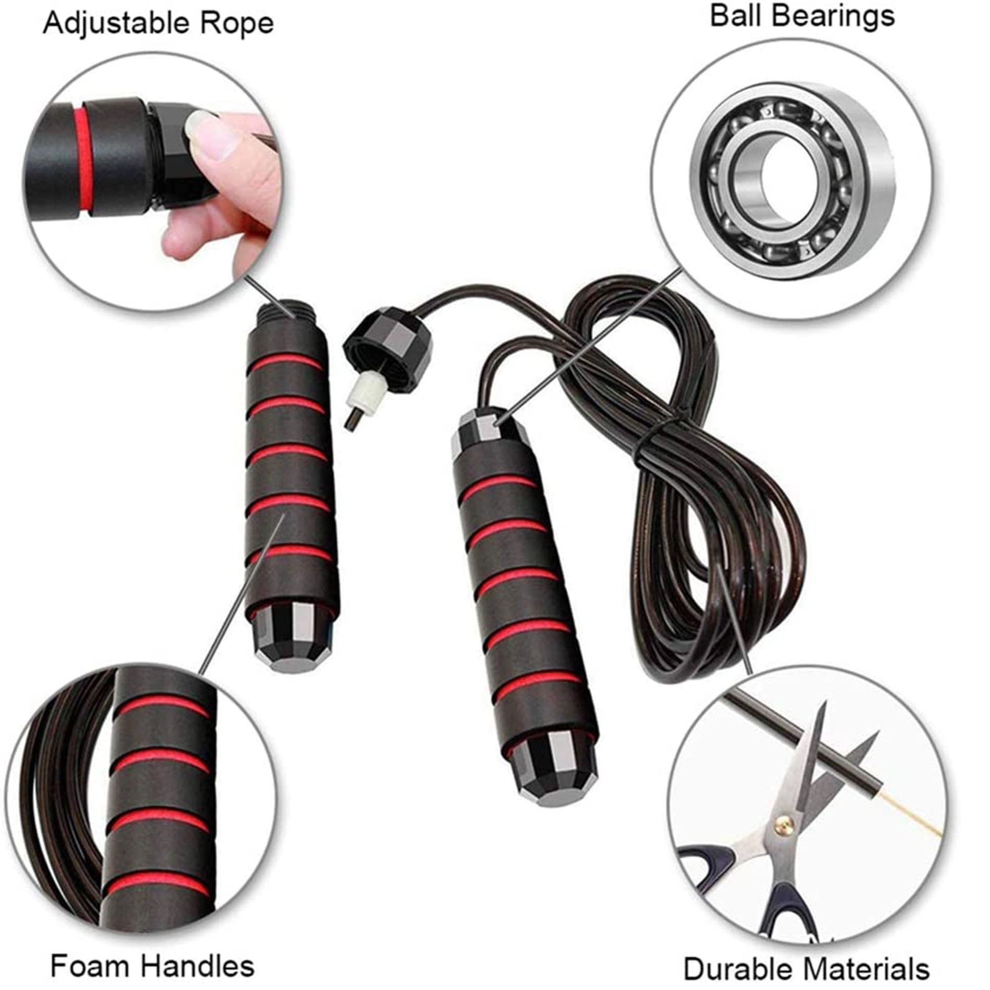 Adjustable Steel Jump Rope with Foam Handles 3